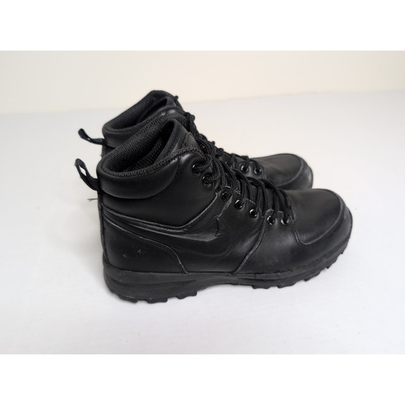 Nike Manoa Leather Boots Triple Black Mens Size 9 Sneaker Shoes 454350-003 - Picture 3 of 5